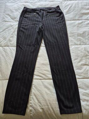 DESIGN LAB, Pants, size 8, Black with white thin stripes